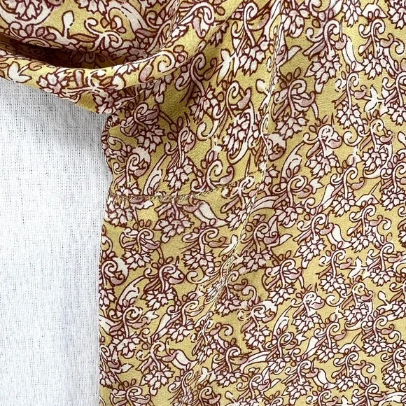 CALYPSO ST. BARTH Shirt Womens Small Gold Brown Printed Silk Long Sleeve Tunic - Picture 16 of 16